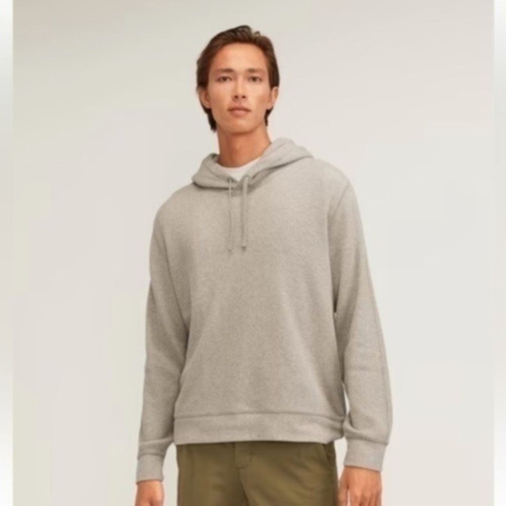 Everlane The Waffle-Knit Hoodie size L light yellow color